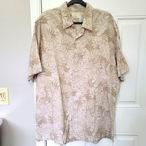 Tasso Elba Island Silk Linen Hawaiian Button Down Shirt Tropical Size XXL - Picture 1 of 8